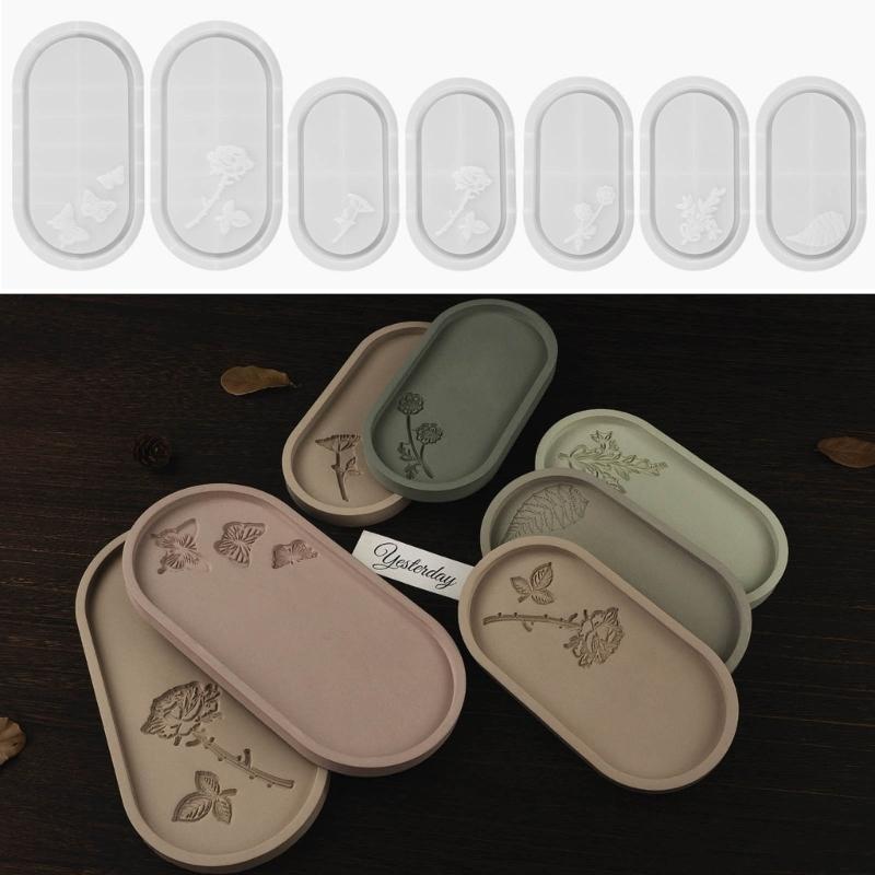 Easy to Use Silicone Mold Creating Decorative Trays Moulds with Unique Elliptical Shape Suitable for Gifting Making