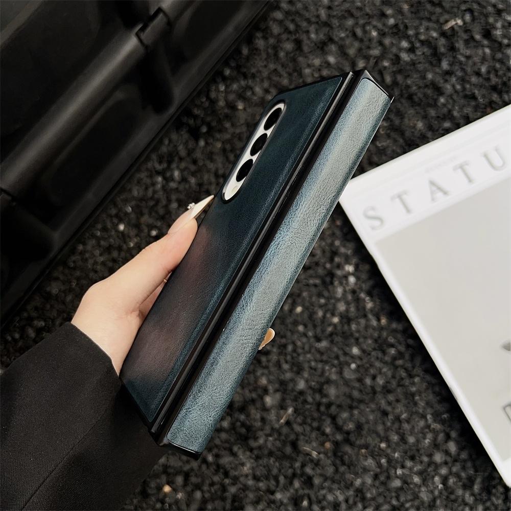 For Samsung Galaxy Z Fold 7 6 5 4 3 5G Case Folding Hinge Business PU Leather Shockproof Cover  For Galaxy ZFold6 ZFold7 Fold5