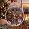 Seasonal Festive Decorations Ocean Themed Christmas Ornaments, Lighthouse/Wreath/Santa Claus/Xmas Tree/Snowman/Deer Hanging Wall Decor Decor, Acrylic