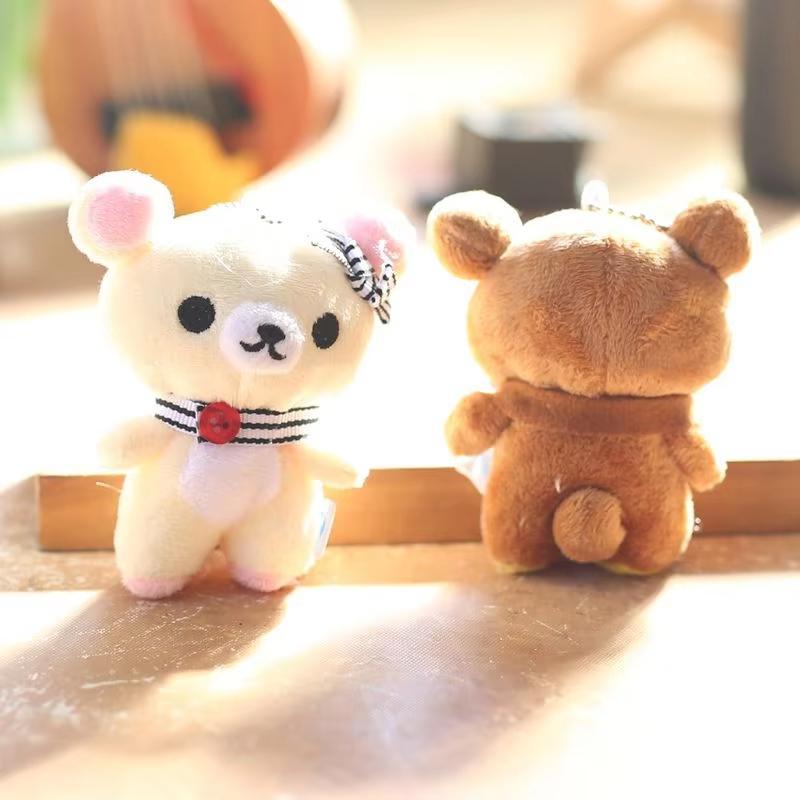 1/2 Stück Kawaii Rilakkuma Anime Cartoon Plüschtiere Schlüsselanhänger Zubehör Weich gefüllter Rucksack Schlüsselanhänger Mädchen Junge Geburtstagsgeschenke