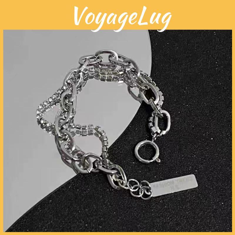 Fashionable Double Unisex Layer Bracelet Highend Alloy With Geometric Shapes