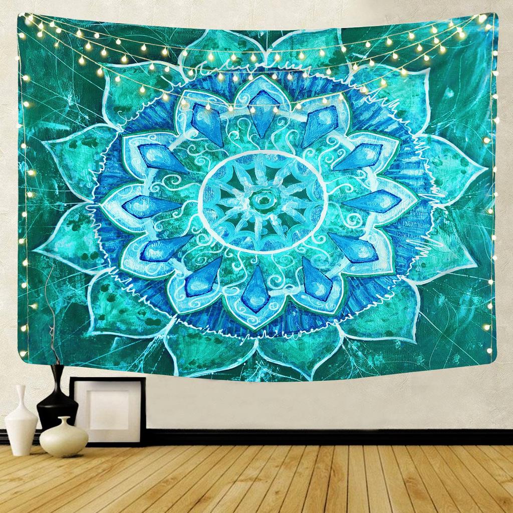 Large Mandala Pattern Indian Tapestry Wall Hanging Decoration Bohemian Beach Towel Polyester Thin Blanket Yoga Shawl Travel  Mat