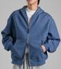 Button Seoul Two-Way Cotton Zip-Up Hoodie (Navy)