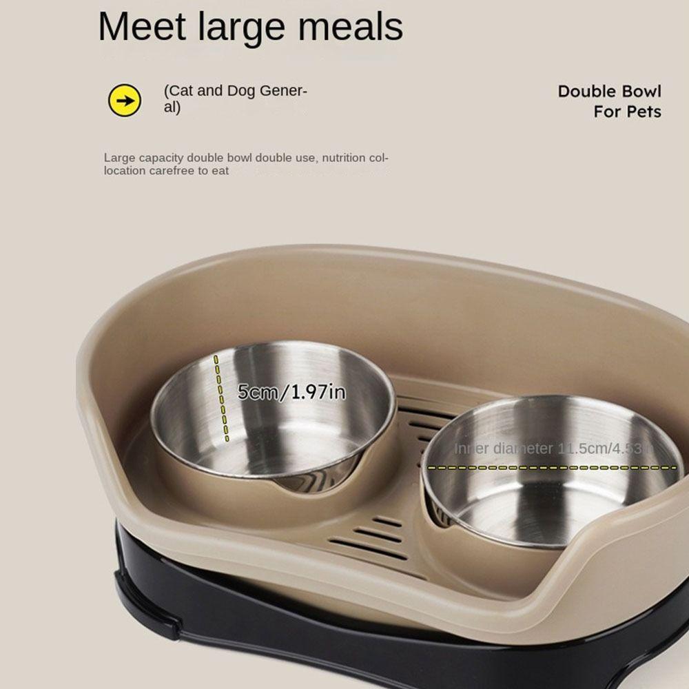 Non-slip Stainless Steel Dog Bowl Eating and Drinking Water Pet Double Bowl  Pet Feeding Supplies