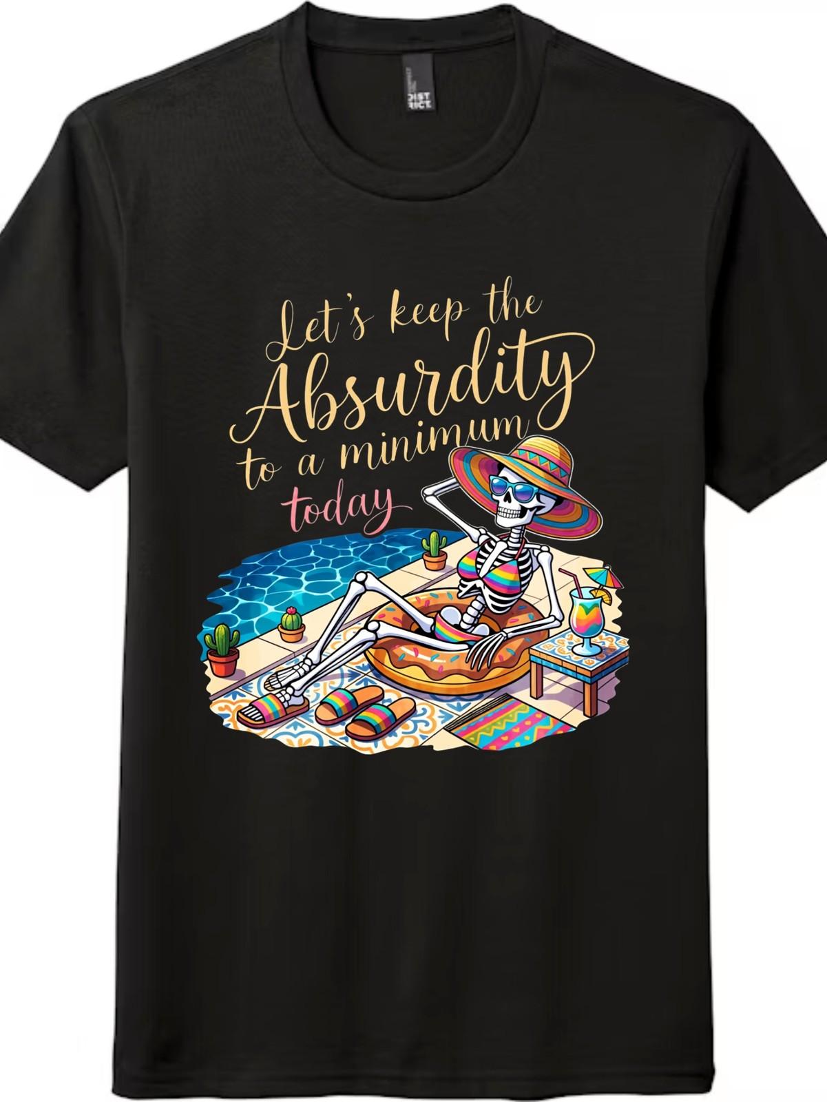 Colorful Skeleton Summer Vacation T-Shirt Pool Party Casual Beach Graphic Tee S