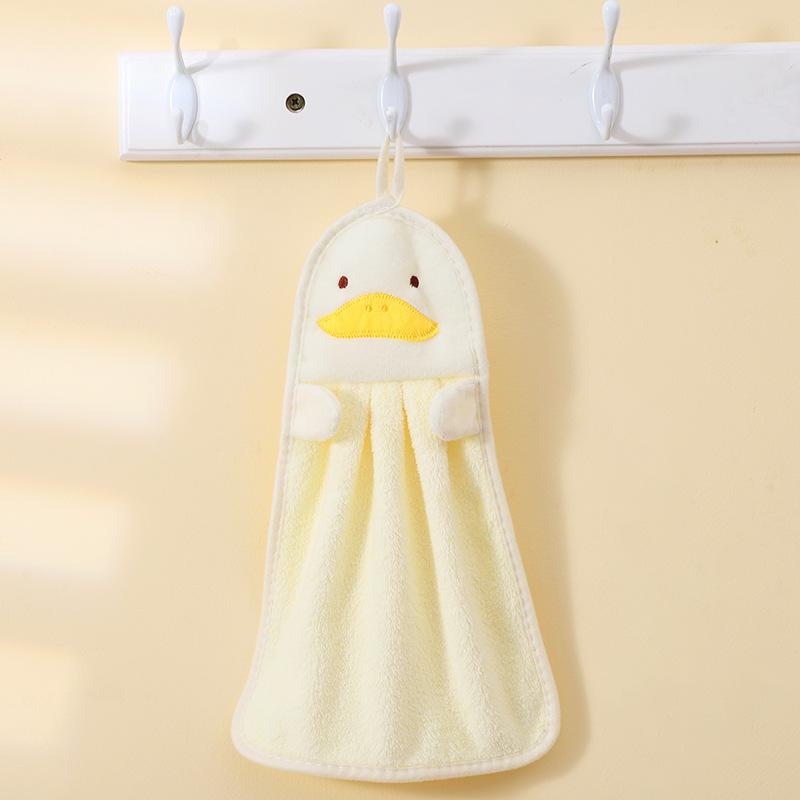 Hand Towel Can Be Hung Coral Fleece Absorbent Cartoon Cute Small Towel Children's Square Towel Handkerchief Kitchen Rag Hanging Towel