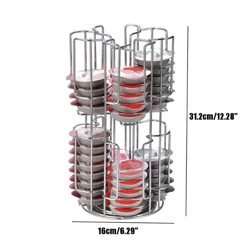 2021 New High-Capacity Rotatable Coffee Capsule Storage Holder 64 Pcs Capsule Storage Display Rack Tassimo Storage Rack