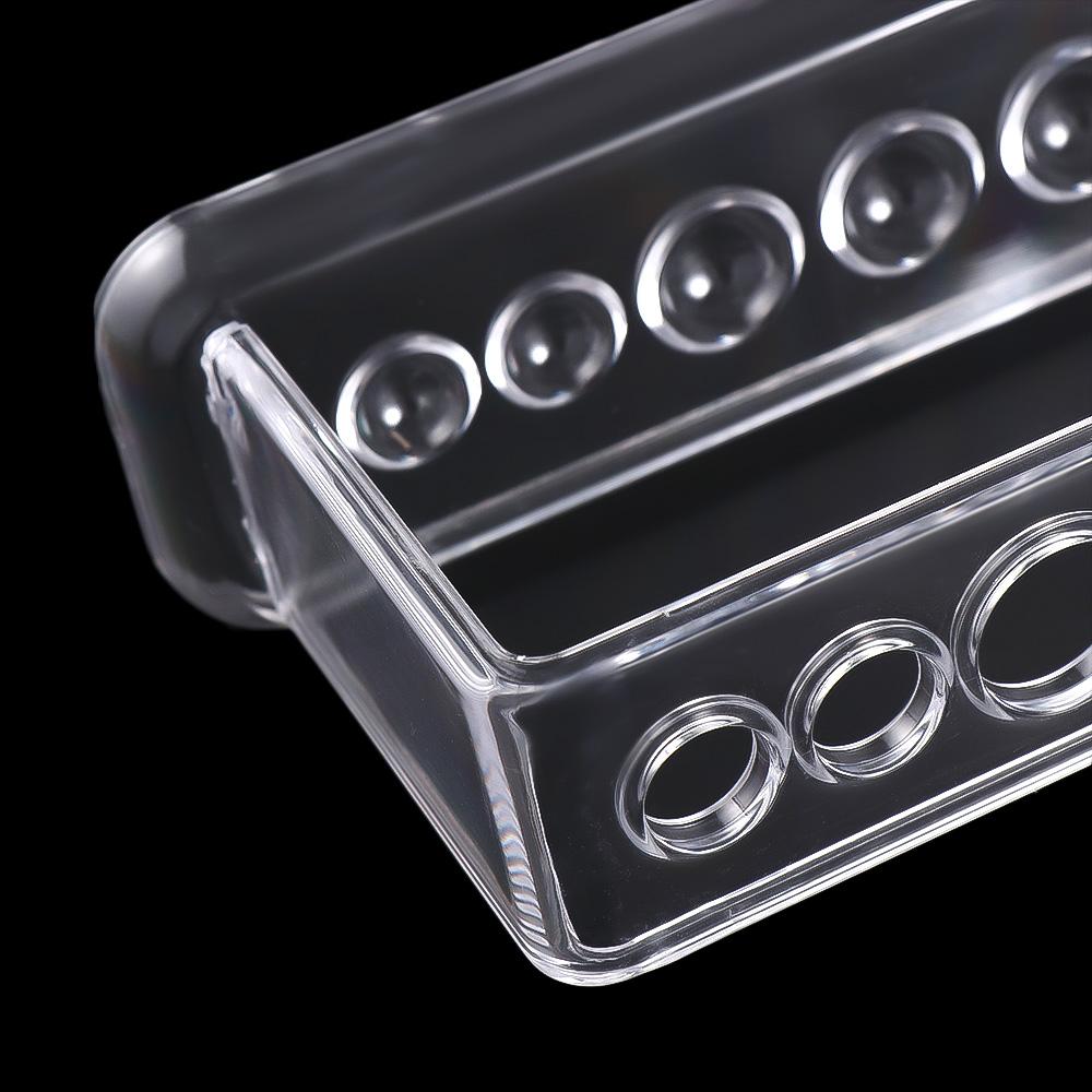 Clear 6 Holes 16.7*8*3cm Plastic Test Tube Stand Burette Shelf Test Tube Holder Test Tube Rack