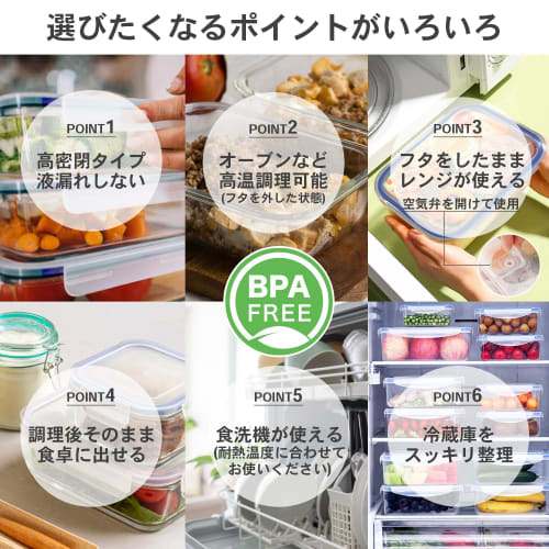 CLEAN HOUSE Contenedores Resistentes al Calor, Aptos para Microondas, con Tapas, Vidrio, Grande, Mediano y Pequeño, Juego de 3, Aptos para Lavavajillas, Herméticos, Tupperware Sto