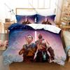 Warrior Graphic Kratos And Atreus God Of War Ragnarok Wild Forest Adventure Combat Game Bedding Duvet Cover + 2 Pillowcases