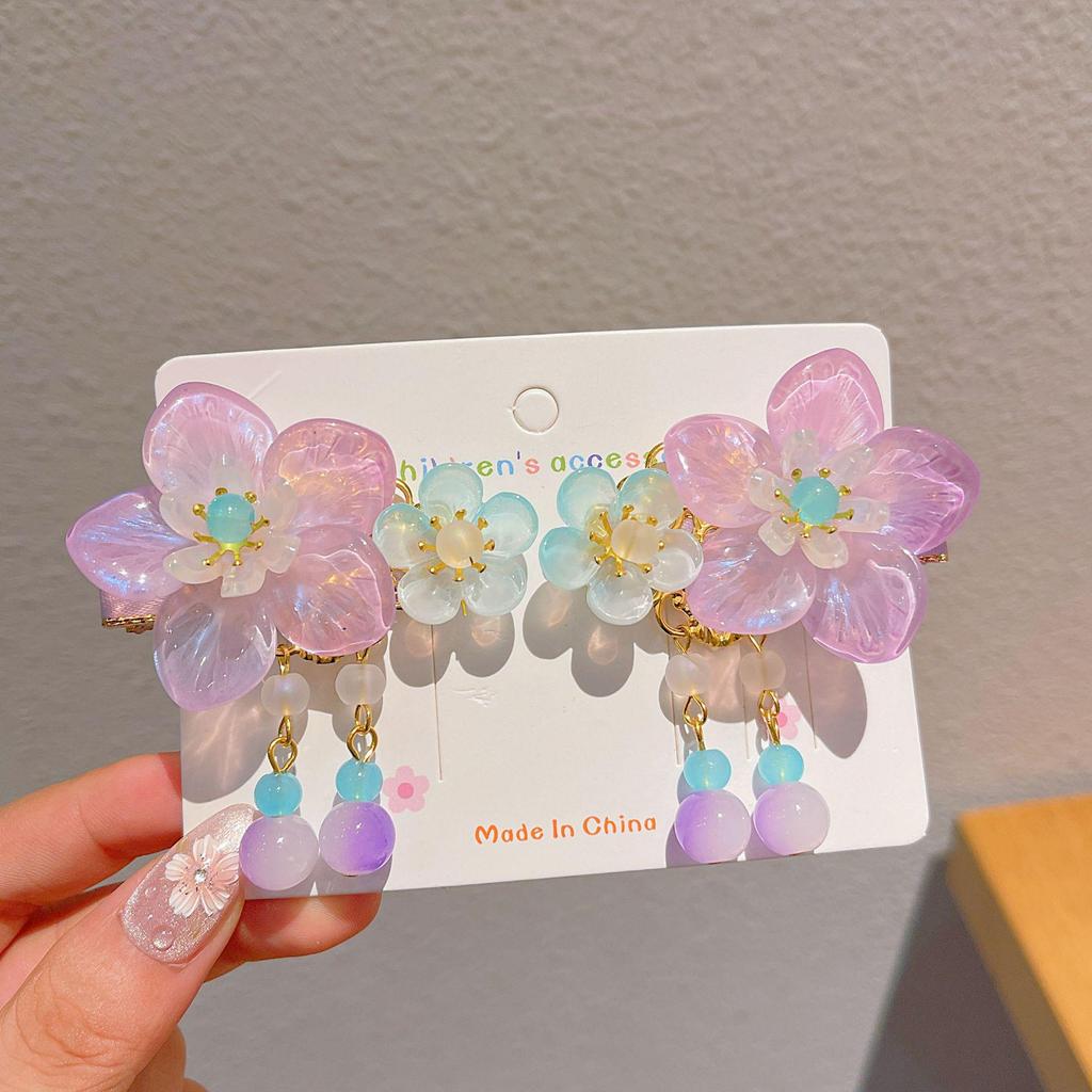 Chinese Style Hanfu Hairpin Set for Girls - Includes Hair Clips, Swaying Tassels, and Butterfly Accessories
