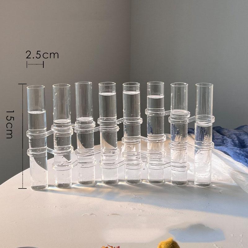 Creative Simple Clear Glass Vase Tubes Set Hanging Flower Arrangement Holder Transparent  Plant Container Home Room Decoration