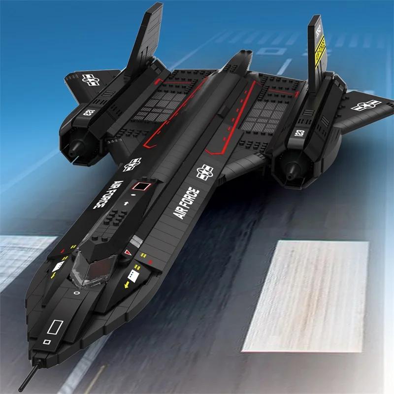 Kit de Modelo de Jato de Combate Sr71 Blackbird Não Tóxico com 1775 Peças Blocos de Construção Técnicos Estilo Moc Brinquedo Stem Presente de Volta às Aulas Para Crianças Adultos