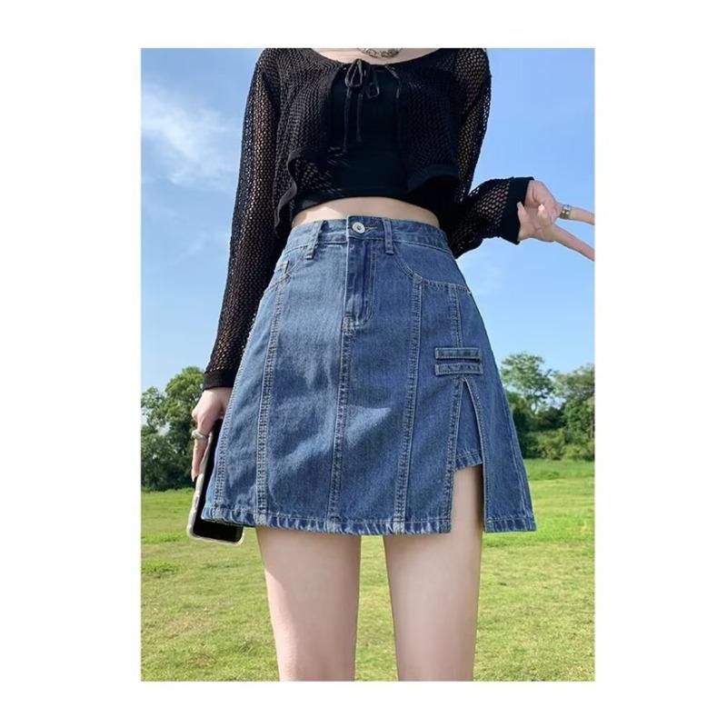 

Летние тонкие новые кюлоты А-силуэта Брюки Юбка Юбка на бедрах Юбка Юбка Юбка Детские 2XL темно-синий