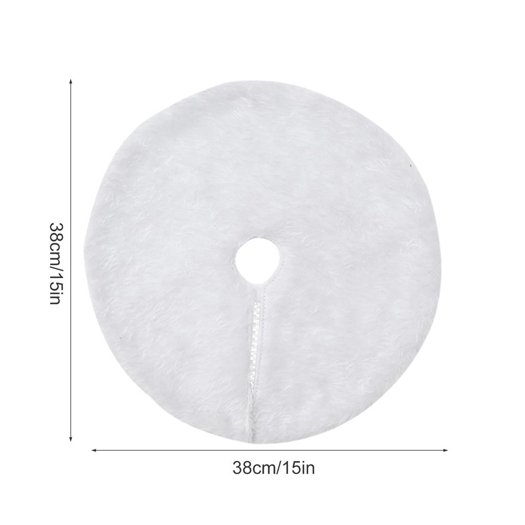 White Mini Xmas Tree Skirt Reusable Comfortable 15 Inch Xmas Tree Skirt Decoration for Living Room Garden
