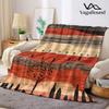 Retro Folk Mountain Forest Printed Blanket Suitable for Sofas Beds Offices Travel Camping Chairs Warm Plush Blanket