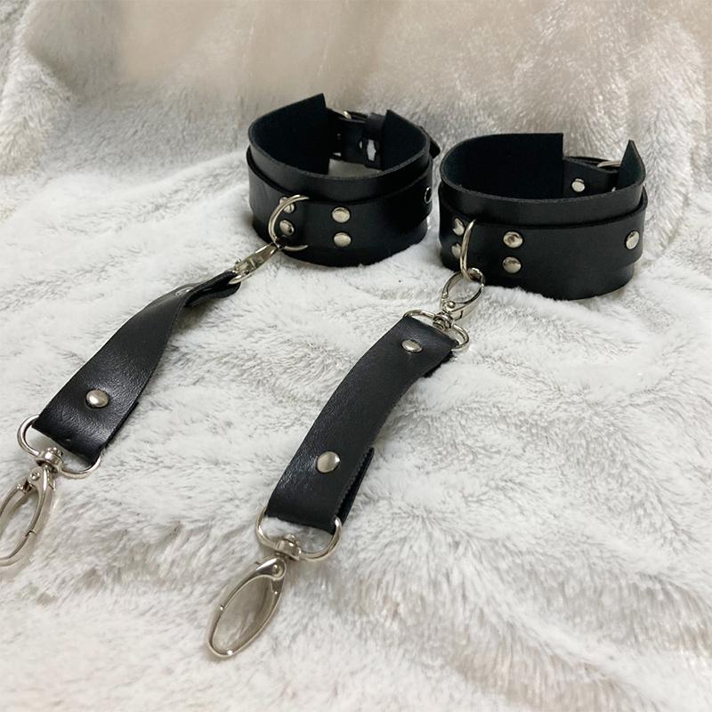 Cosplay Sex Leather Bondage Kit BDSM Restraints Fetish Erotic Sex Toys Couples Women Bandage Slave Collars  Handcuffs Adult Game