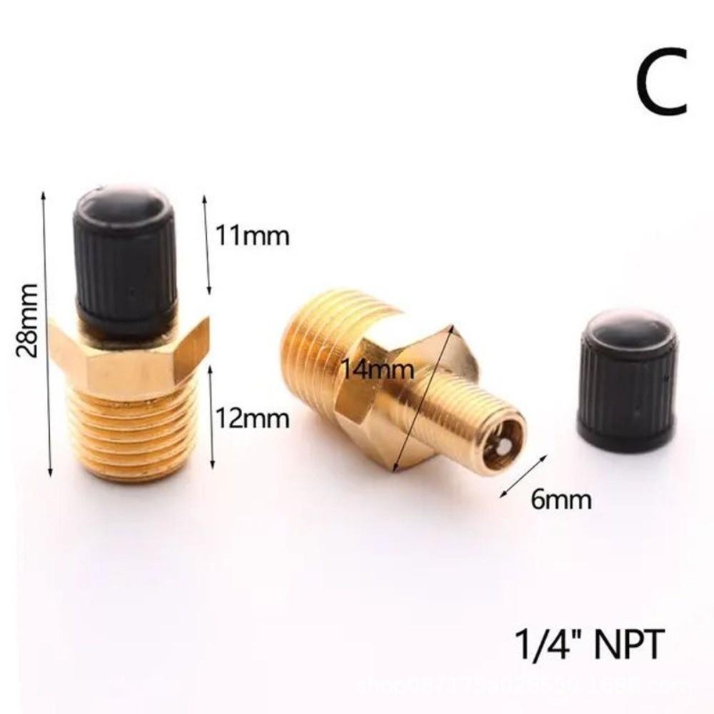 Male Threaded Connection Air Tank Fill Valve Brass Automobile Tire Valve Core Air Compressor Tanks