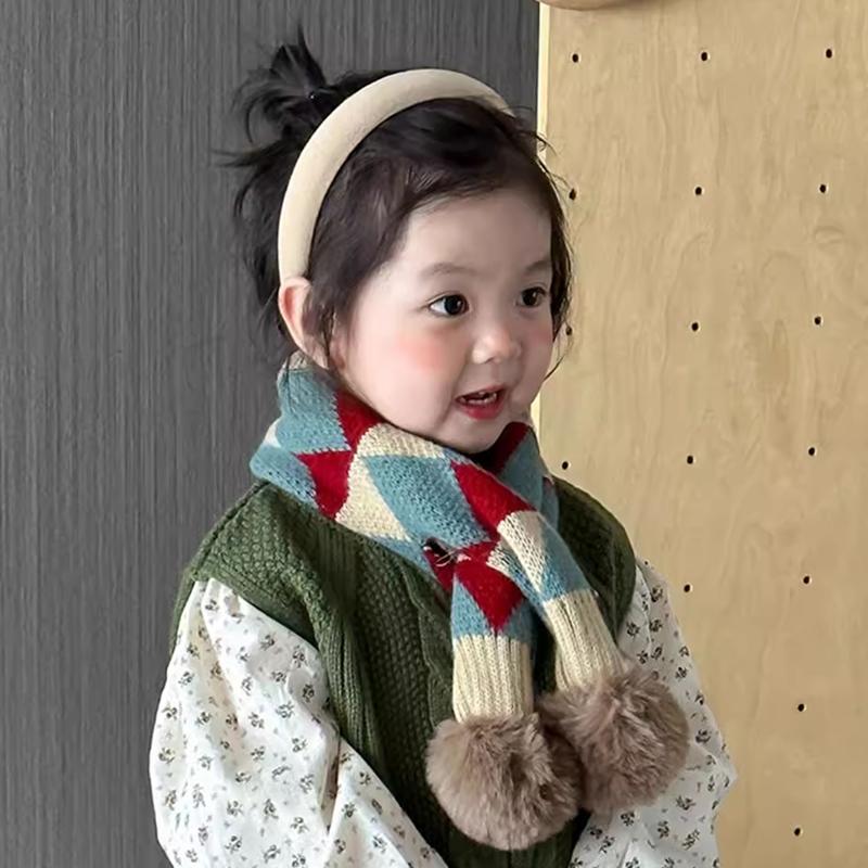 Herbst- und Winter-Warmer Halswärmer für Jungen und Mädchen, gestrickter Kreuzschal