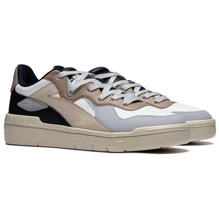Li Ning We Wo Lite Comfortable Breathable Non-Slip Wear-Resistant Low-Top Skate Shoes Men sneaker Gray Brown AGCT115-2