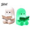 Halloween Desk Decoration Ghost Reading Book Figurine 3D Printed Cute Mini Sitting Luminous Figurine Statue for Bookshelf Desk Indoor Home