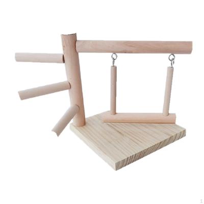 Tabletop Wood Parrots Bird Perches Swing Climbing Ladder for Cockatoo Parakeet Sturdy Portable