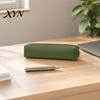 Durable Pencil Holder Minimalist PU Leather Case, Multi-Functional Stationery Storage Bag with Smooth Metal Zipper, Water Sleek & Stain Resistant Pen