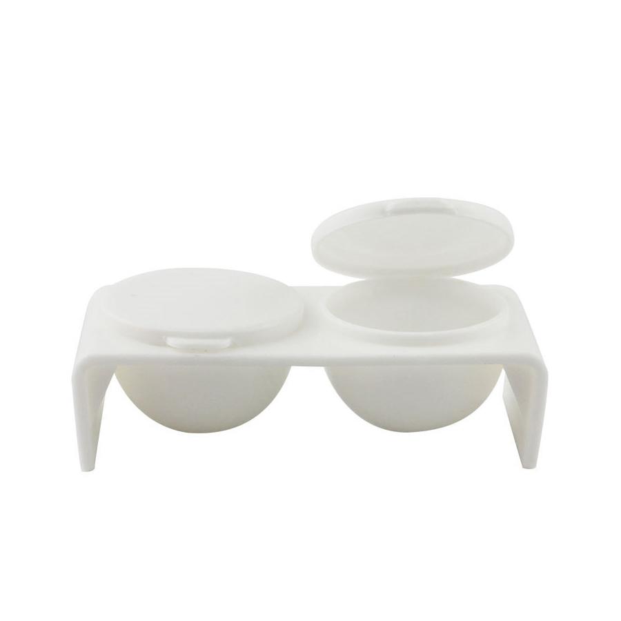 Acrylic Liquid Dappen Dish, Twin Cup Nail Art Pigment Holder for Monomer Nail Brushes Washing Manicure Tool