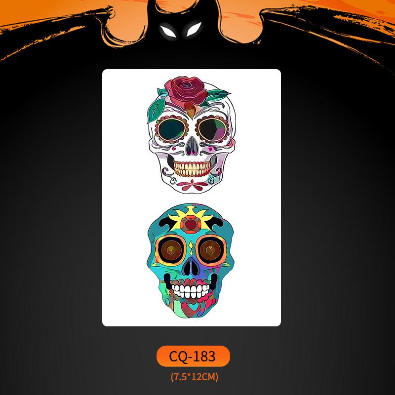Nuevos Halloween 2024 Pegatinas de Tatuaje de Cara de Boca Grande Aterradoras - Divertido, Impermeable, Maquillaje de Fiesta Colorido