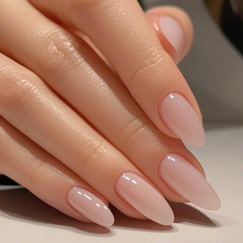 120pcs/box Glossy Light Pink False Nails Medium Almond Press on Nails False Acrylic Full Cover Fake Nail Tips Fingernail Decora