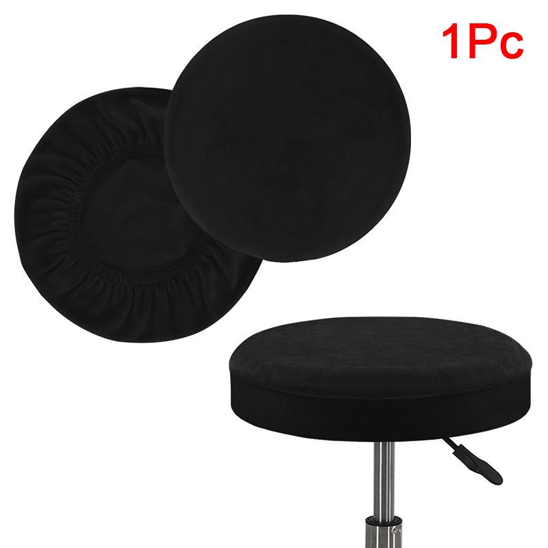 1PC Elastic Machine Washable Stool Cover Office Decor Drawstring Closure Classic Flannel Bedroom Velvet Stretch Living Room Home