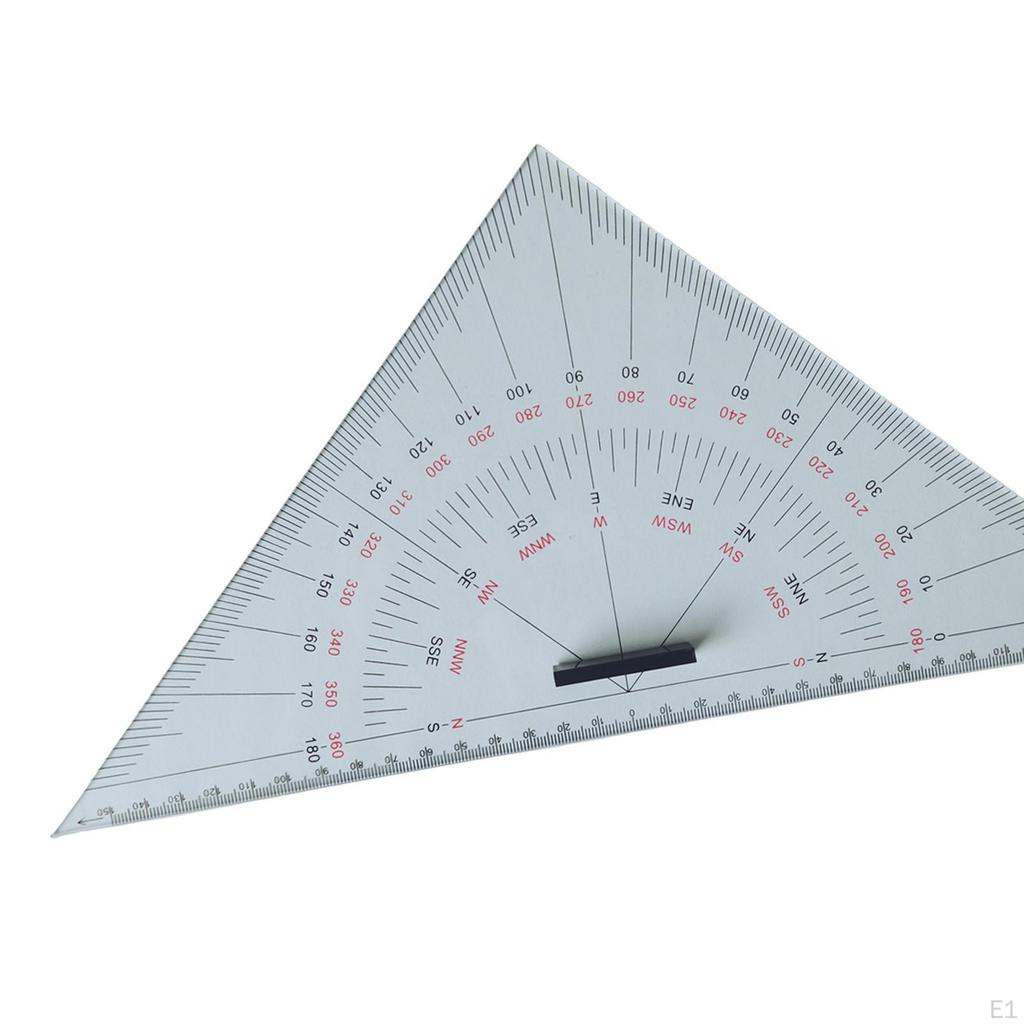 Chart Drawing Triangle Ruler Measuring Lightweight Portable Angle Protractor for Ship