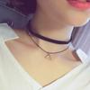 Gothic Lolita Punk Triangle Choker Necklace Black Velvet Steampunk Tattoo Necklaces Torques Jewellery Clavicle Colar Bijoux