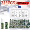 225 Stück/Karton Kondensator-Kit JCCON Aluminium-Elektrolytkondensatoren Set 15 Werte 16V-50V 1uF-470uF Sortiertes Kit Lagerung Niedriger ESR