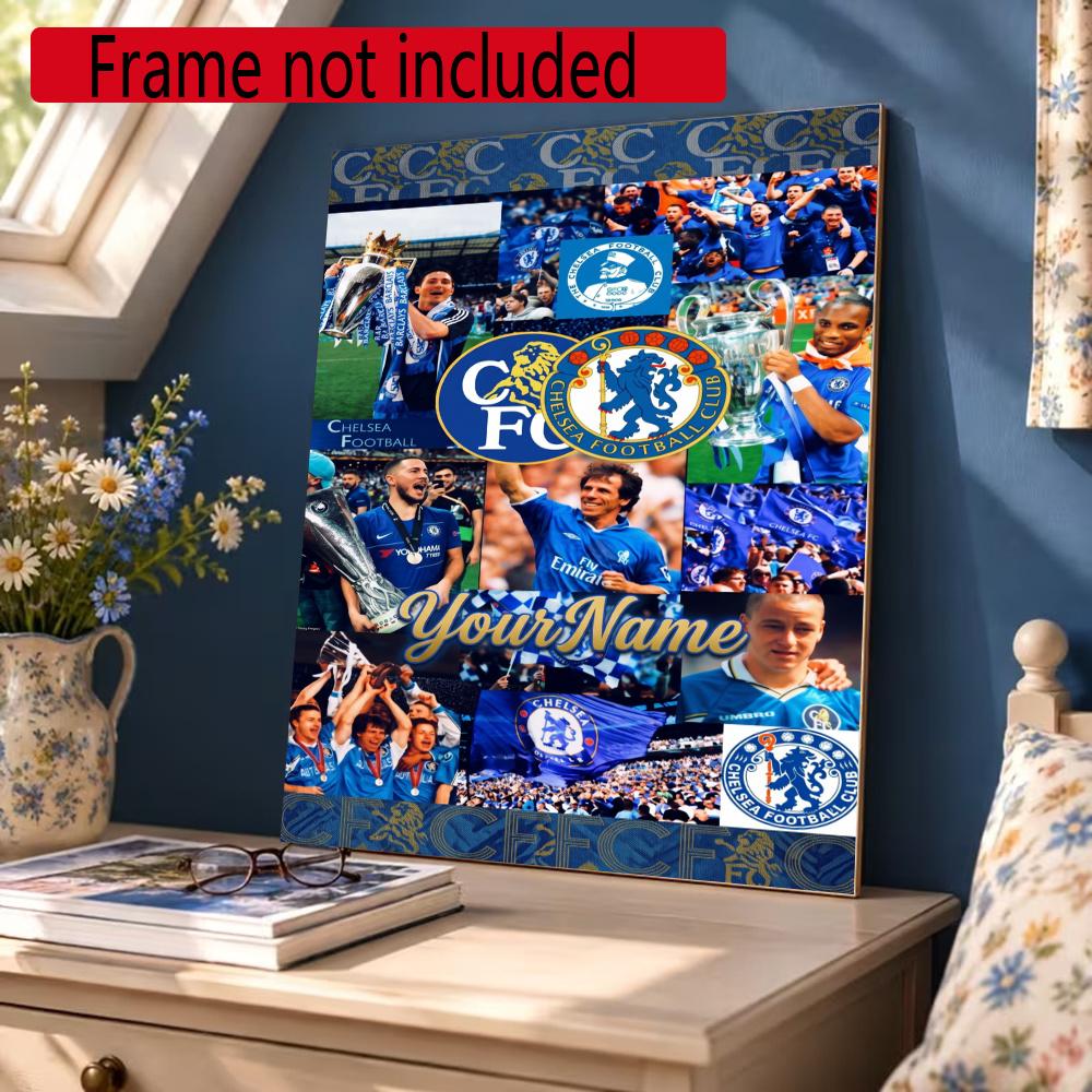 Chelsea Fc Personalized Name Round Diamond Painting Kit Diamond Embroidery Painting Rhinestones Mosaic Frameless Handwork Decoration Arts