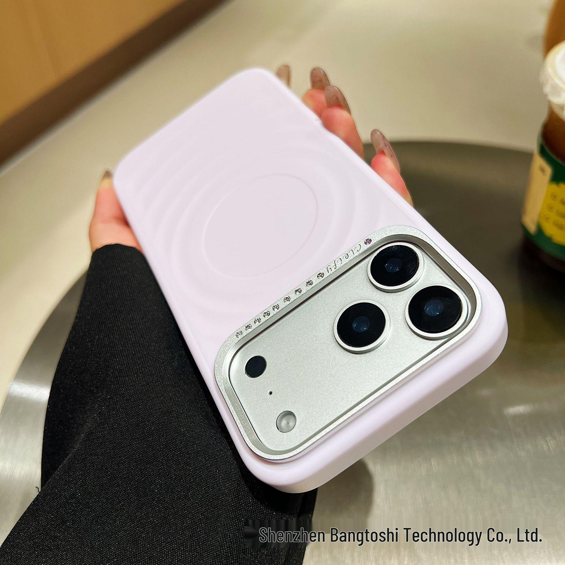 iPhone 17 Pro Max Starry Sky Rhinestone Case, Ripple Anti-fall Design iPhone 17 Pro Max фиолетовый