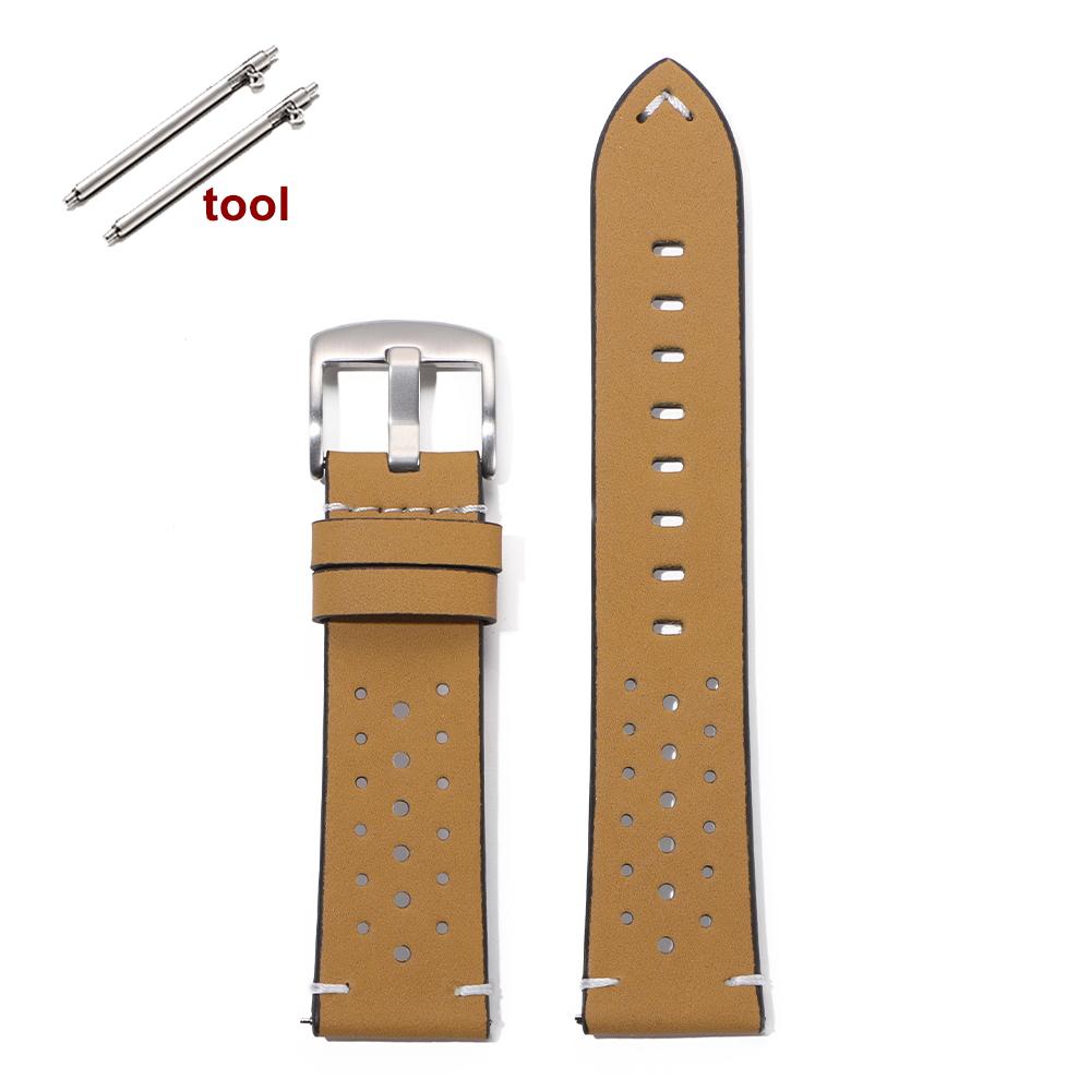 20mm 22mm Quick Release Leather Watch Band Breathable Perforated Strap for Men Women for Huawei Watch Fit 3 Straps with Pins
