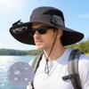 Dual Fan Solar Fan Hat 3 Speeds Fishing Bucket Hat Convenient Summer Fan Visor Cap  Sport