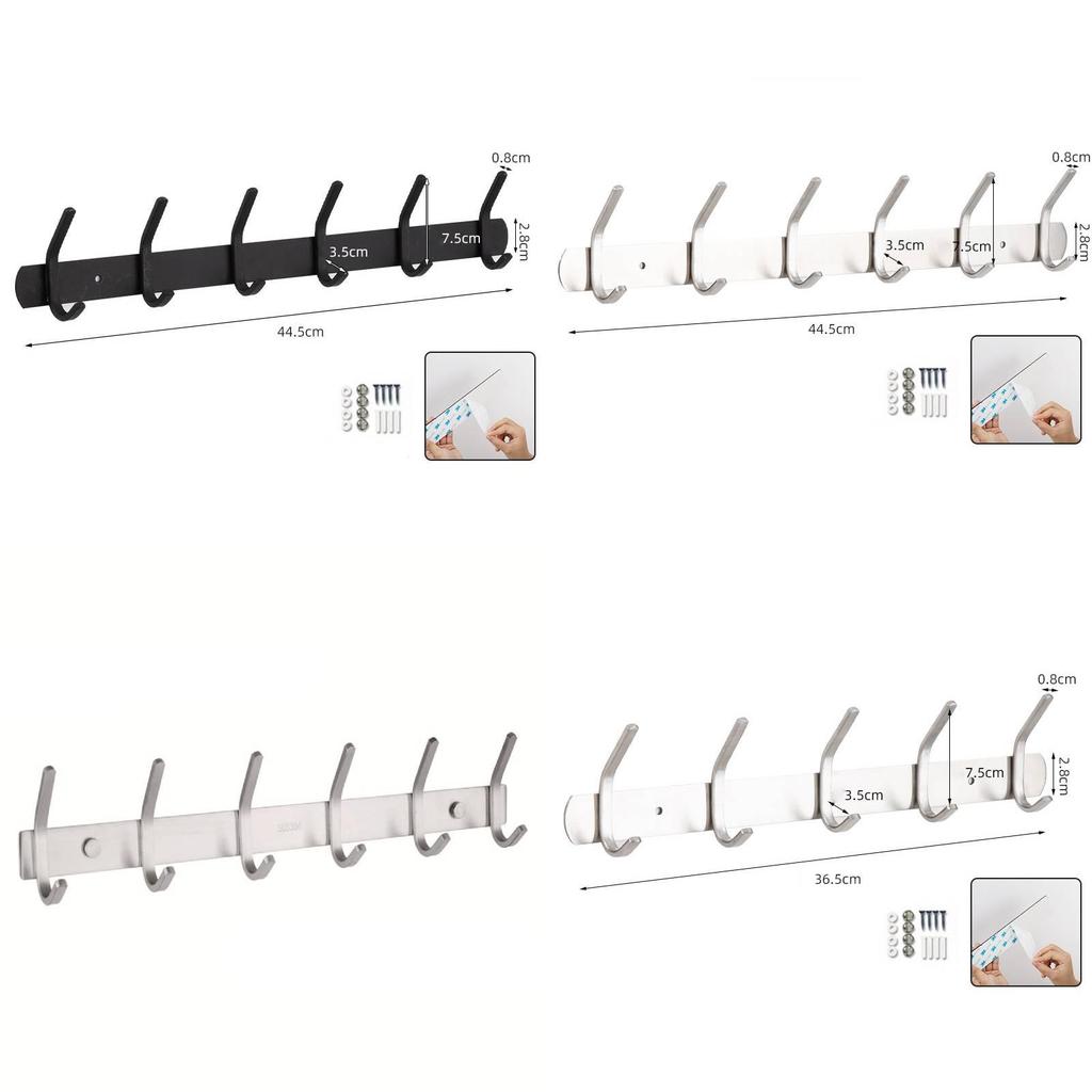Adhesive Stainless Steel Door Hooks With High Load Capacity For Home Storage And Organization