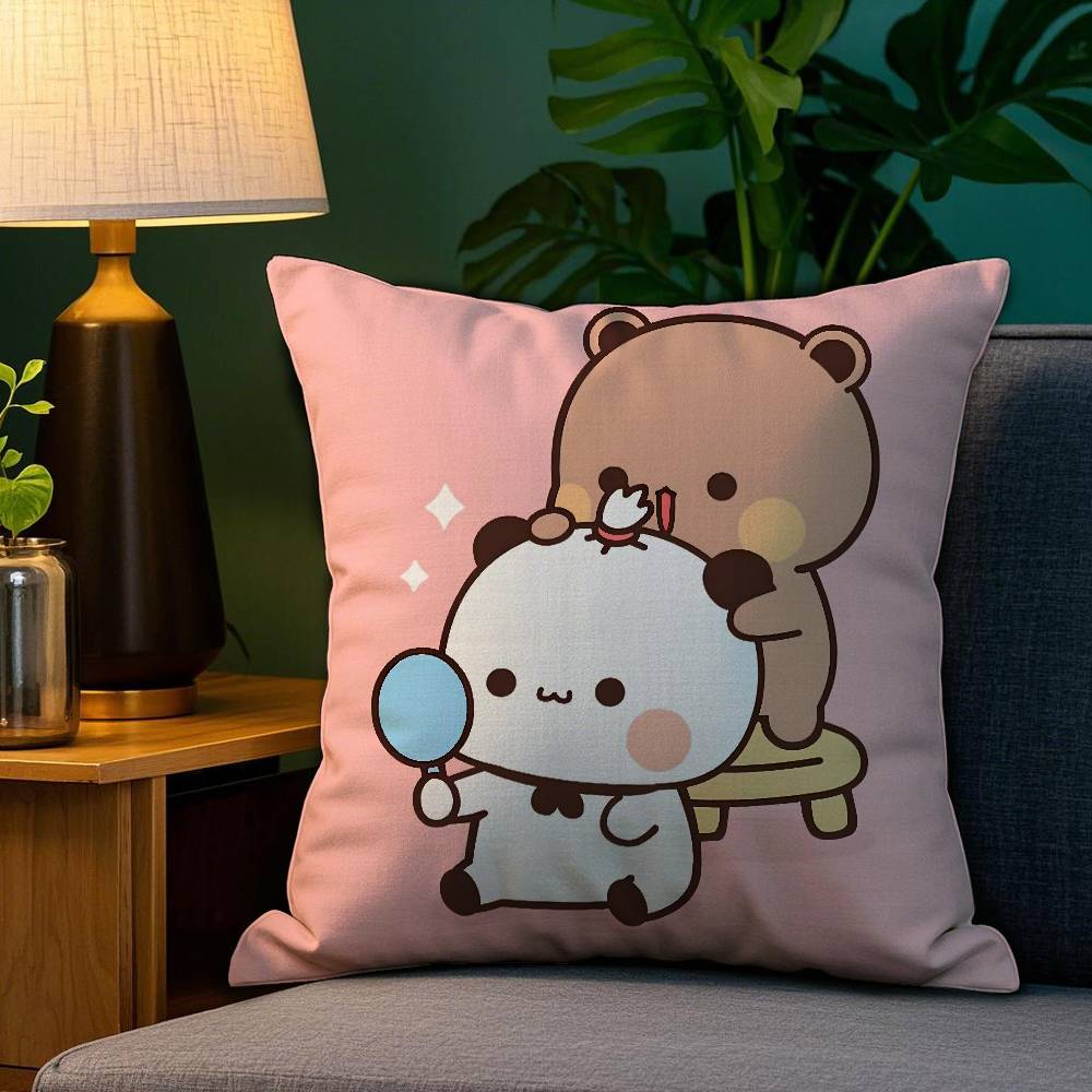 Panda B-Bubu D-Dudu Pillow Case Sofa Living Room Bedroom Double-sided Printing Square Cushion Nap Time Cushion Cover
