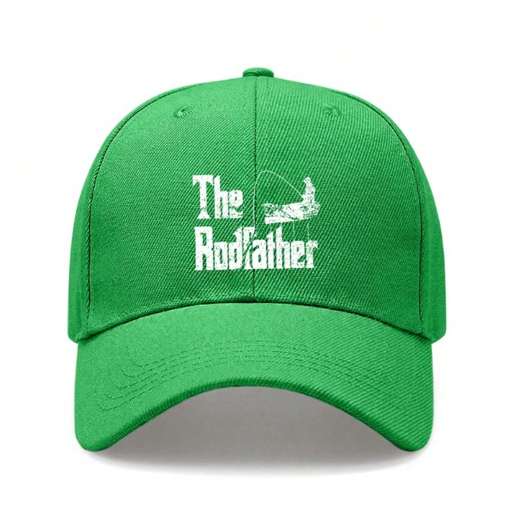 [Dad Hat Fishing] The Rodfather Print Polyester Adjustable Casual Outdoor Sports Baseball Cap For Men Women Father's Day Gift