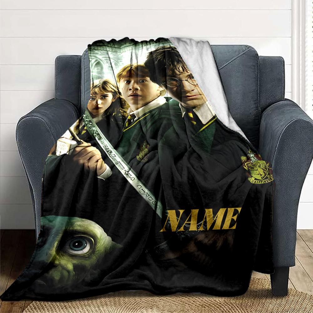 Custom Name "Harry Potter Sorcerer's Stone" blanket for Couch & Bed, Plush Cozy Fuzzy Blanket Super Soft & Warm Blankets for Fall and Winter. 090895