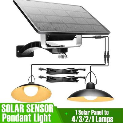 Solar Pendant Lights Outdoor Indoor Vintage LED Solar Shed Lights with 1/2/3/4 Lamps IP65 Waterproof Wall Mount Sensor Security Lighting