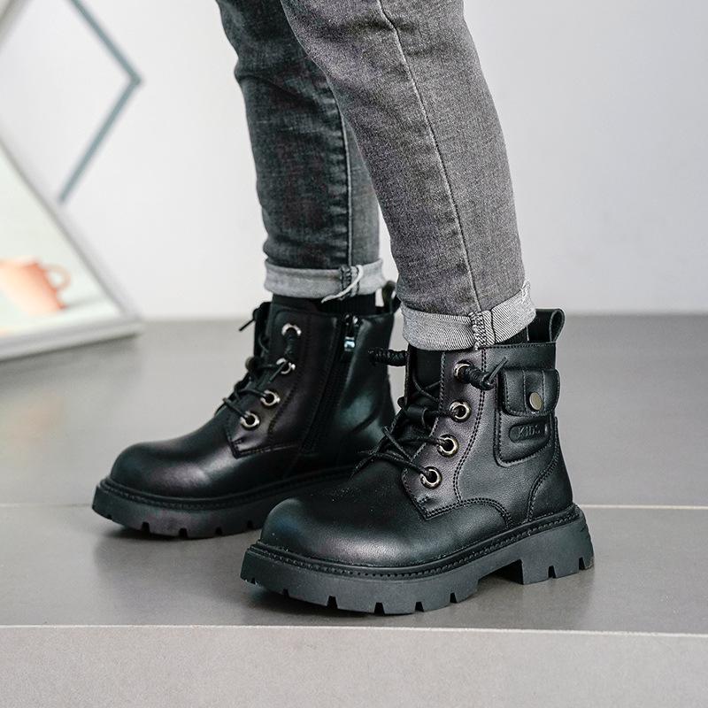 2025 Autumn/Winter New Martin Boots - Boys' & Girls' Fleece-lined Soft Sole Cotton Boots, British Style