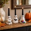 3 Piece Halloween Candle Holder Set, Cute Resin Tabletop Decor for Mantel and Party