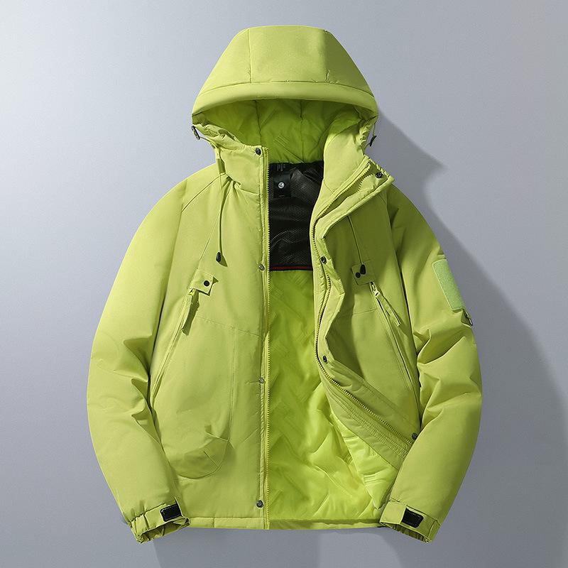 Jacket Men's Autumn and Winter New Thickened Cotton Warm Casual Couple Hooded Cotton Mountaineering Clothing