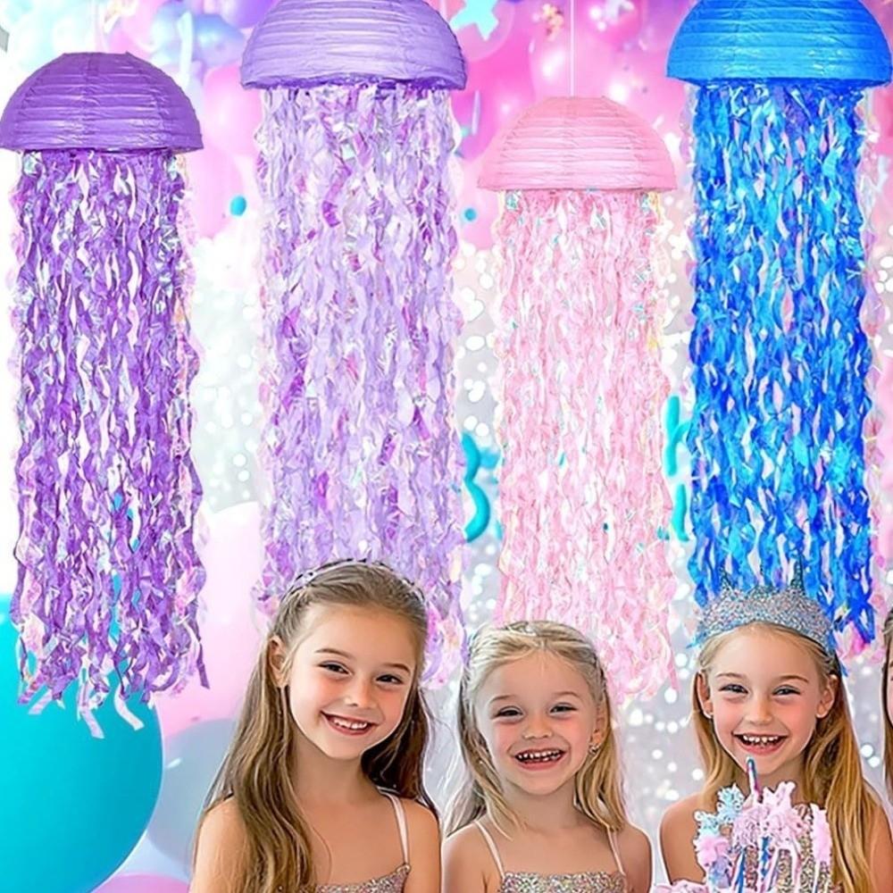 Foldable Jellyfish Lanterns Ocean Theme Hanging Lamp Ball Paper Lanterns Lantern Festival