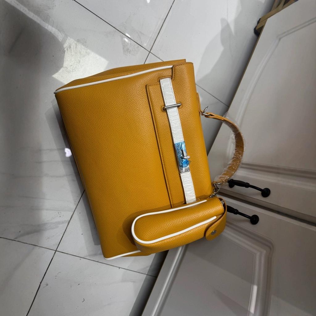 2025 Cross Border 35cm Large Size New Bag Leather Shoulder Cross Shoulder Handbag Litchi Pattern Bag