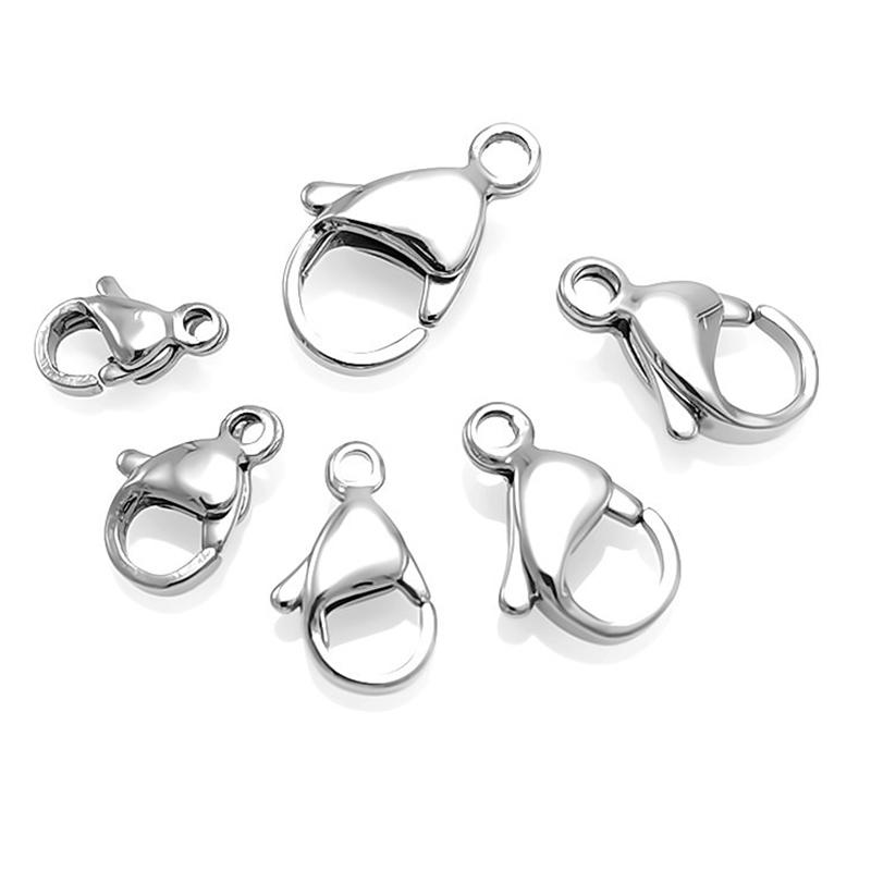 

10шт 9/10/12/13 мм нержавеющая сталь блокировка лобстер крючок браслет