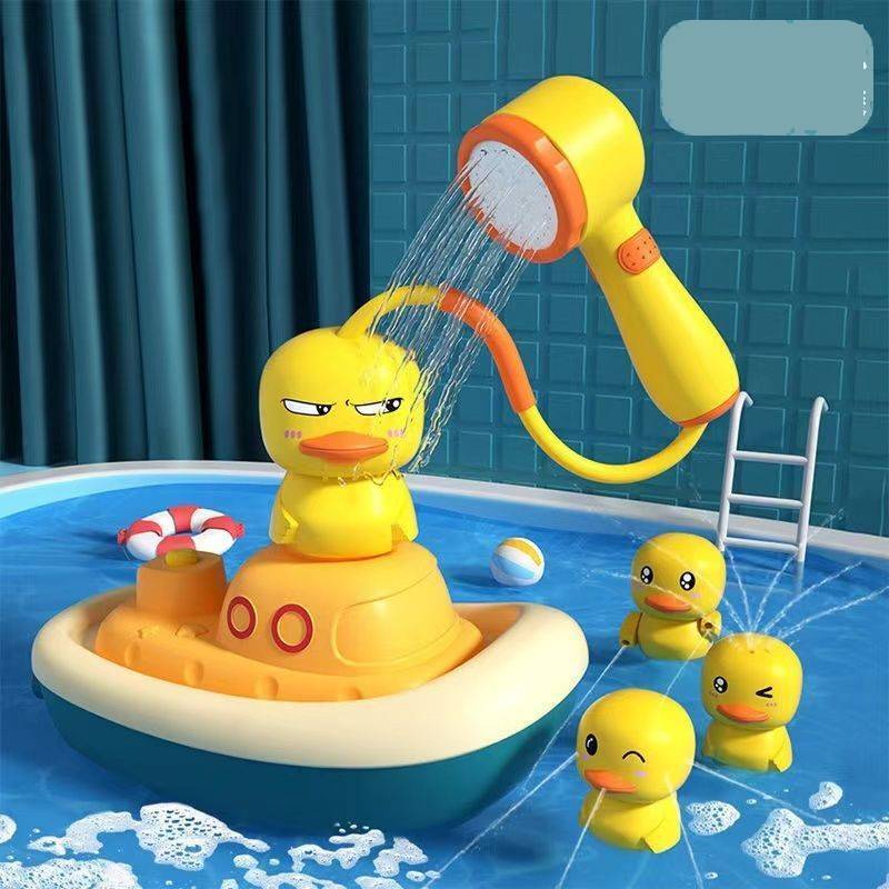 Waterplay Bath Toy Set With Water Wheel And Baby Duck Design For Toddlers